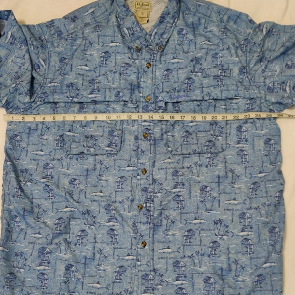 L.L. Bean Blue Casual Button Down Shirt - Picture 11 of 13